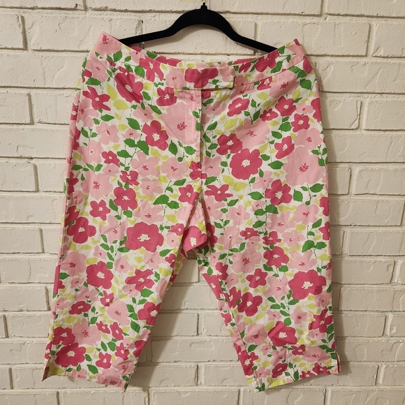 Liz Claiborne Pants - Liz Claiborne Pink and Green Floral Pants